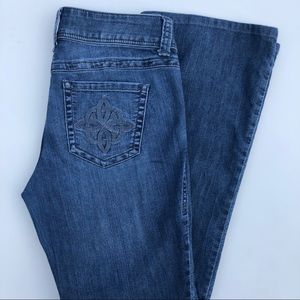 CAbi Celtic knot Stella bootcut jeans